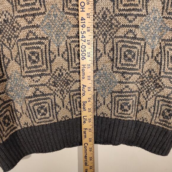 Qiviuk sweater unisex M bison fibre merino wool mulberry silk v-neck geometric - Picture 5 of 9